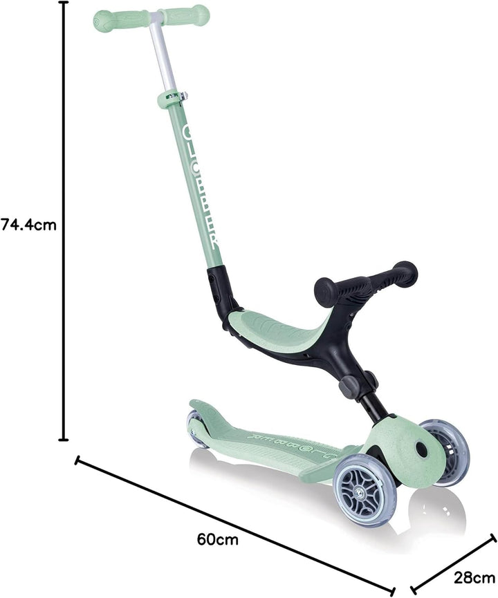GLOBBER GO-UP Foldable Plus ECO – 3 in 1 Dreirad, Laufrad und Scooter, 120/80 mm, 3-rädrig, höhenver