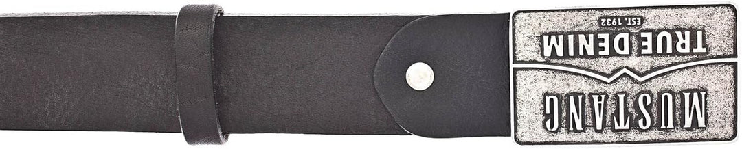 MUSTANG Herren Ledergürtel MG2170R17 40mm Gürtelbreite Schwarz Braun 80-115 W100 Black 0790, W100 Bl