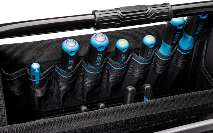 HAZET Universal Werkzeugtasche 191T-6/73, gross, 73-teilig, mit Säge, Wasserwaage, Schraubendrehern,