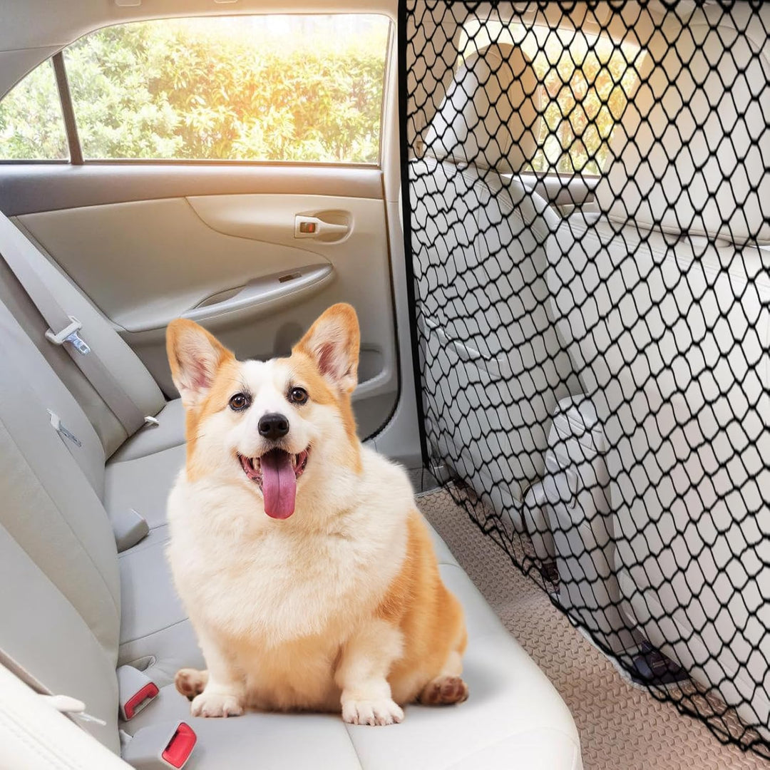 Auto Schutznetz Barriere,120 * 90 cm Hunde Gepäcknetz Rücksit Mit Haken,Hunde Rücksitz Barriere,Auto