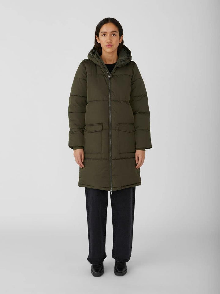 Object NOS Damen OBJZHANNA L/S Long Jacket NOOS Mantel, per Pack Grün (Forest Night Forest Night), 3