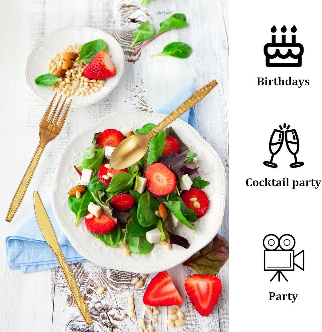 Wiederverwendbaren Besteck Set 120 Stück Party Besteck Mit Gabeln Messer Und Löffel Reusable Für Fam