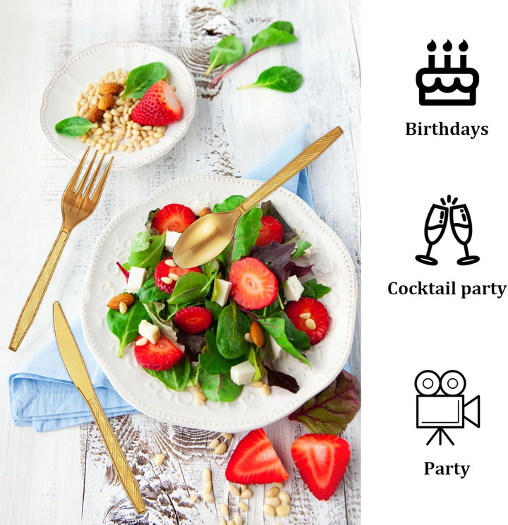 Wiederverwendbaren Besteck Set 120 Stück Party Besteck Mit Gabeln Messer Und Löffel Reusable Für Fam