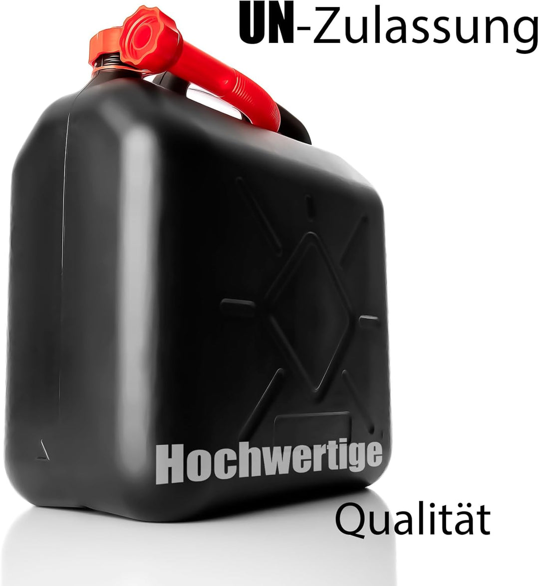 BigDean 2x Benzinkanister 20L mit flexiblem Ausgiesser - Kraftstoffkanister für Benzin & Diesel - ha