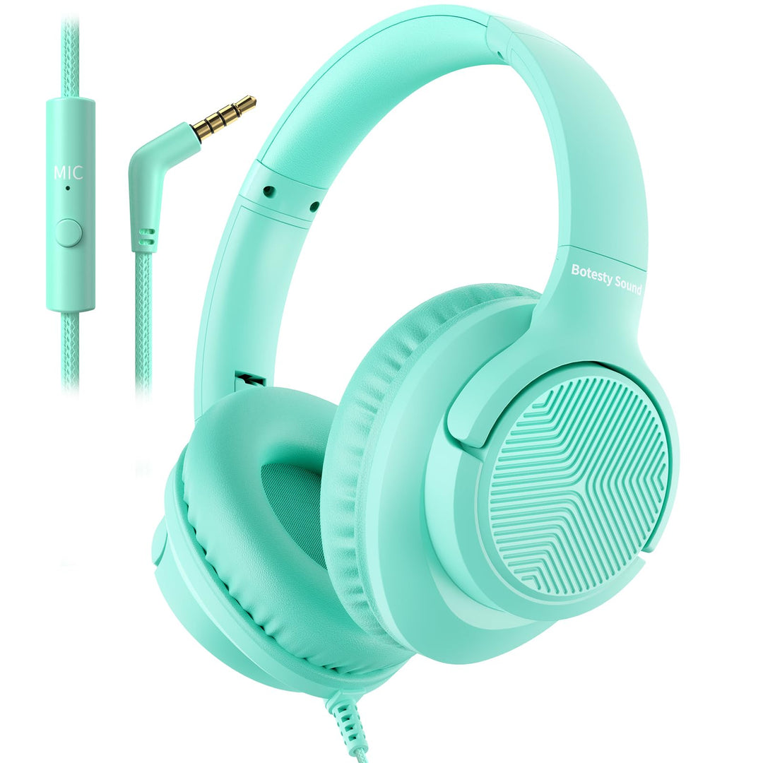 Kopfhörer mit Kabel und Mikrofon, Over-Ear Kabelkopfhörer mit 3,5mm Klinkenstecker, Faltbar Kabelgeb