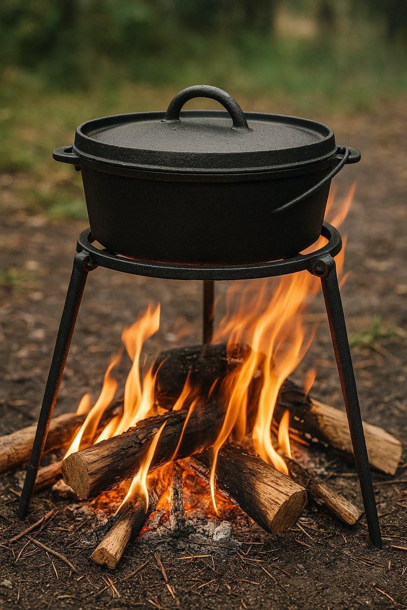 Dreibeingrill - Ø 32 cm - Feuerstellenzubehör - Outdoorküche - Feuerschale - Dreibein - Schwarz