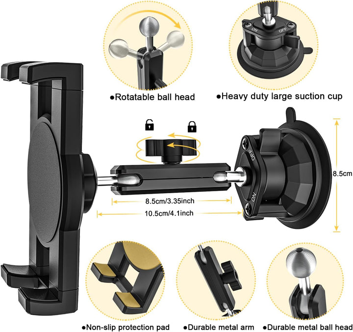 Robust Auto Tablet Halterung Starkem Saugnapf - Tablet Autohalterung Vorne, Armaturenbrett Windschut