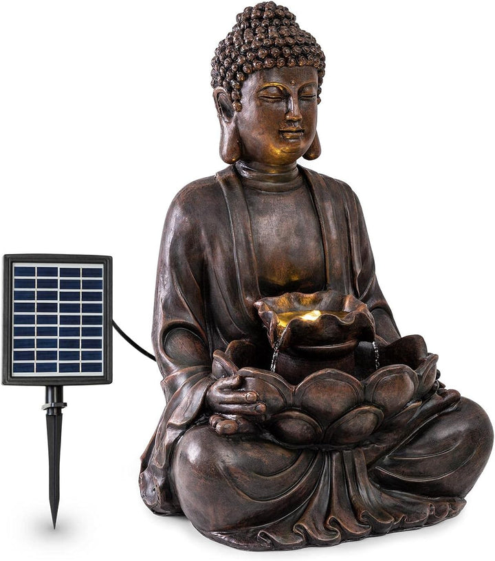blumfeldt Dharma Solarbrunnen, Gartenbrunnen, Zierbrunnen, Dekobrunnen, Solarbetrieb, LED-Beleuchtun