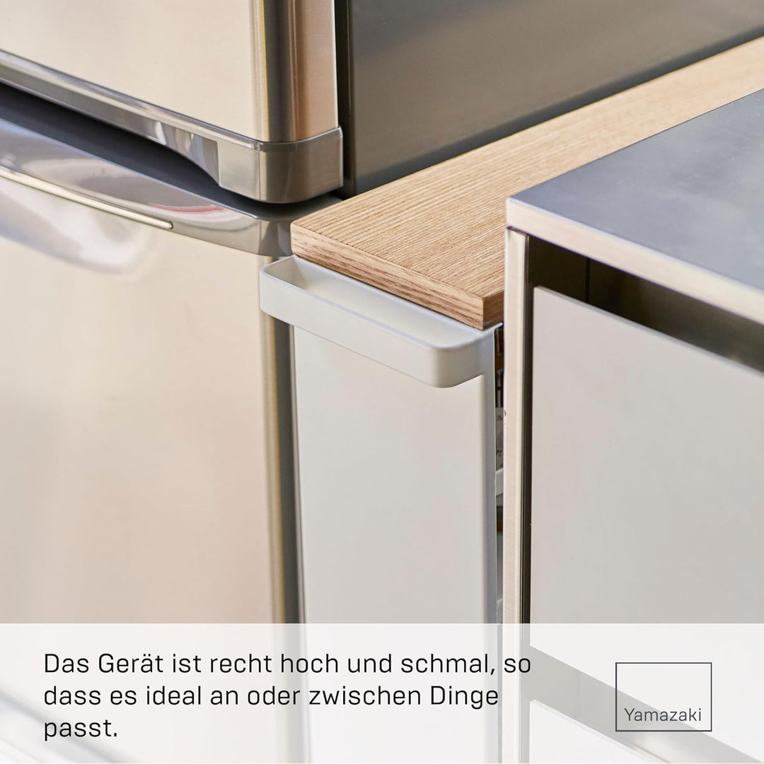 YAMAZAKI Tower' 3627 Trolley mit Griff-Schmale Rollwagen mit 3 Ebenen für Küche, Stahl, Weiss, L 13