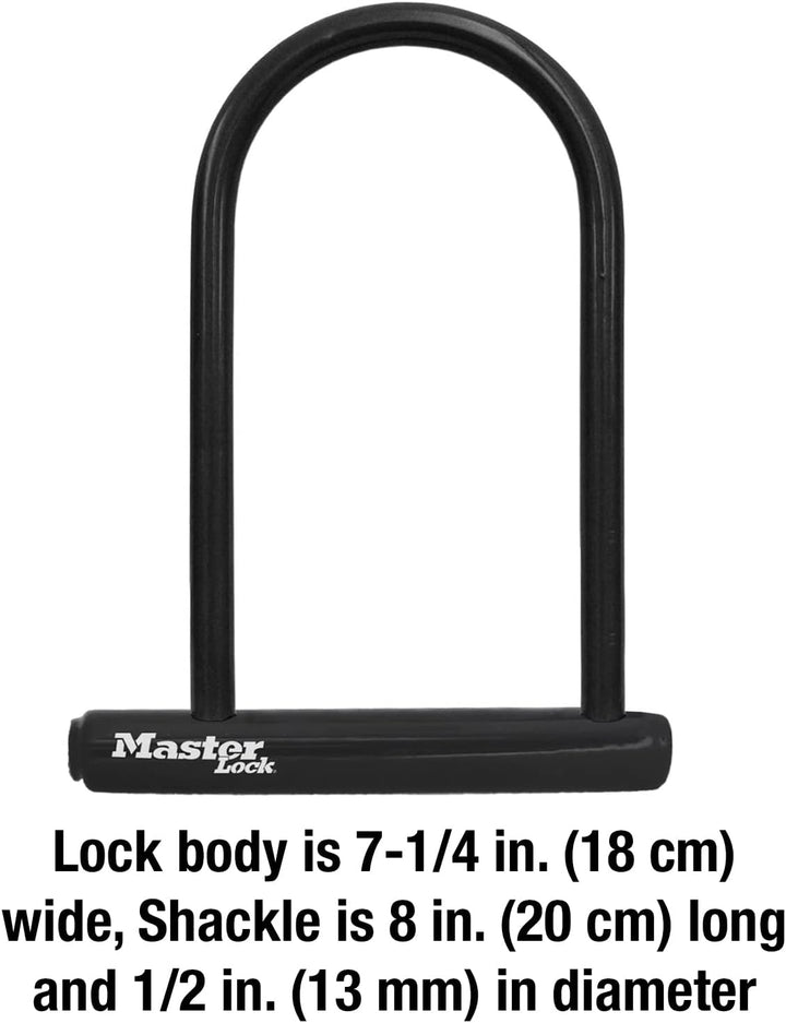 Master Lock 8320D Bügelschloss mit Schlüssel, 19,8 x 20,3 cm Master Lock 7-1/4 inch U-lock Schloss,