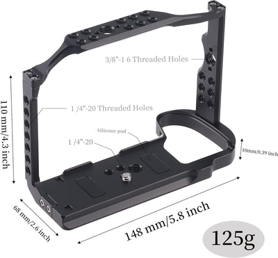 X-H2 Cage, Hersmay Aluminium Kamerakäfig für Fujifilm X-H2 X-H2S spiegellose Kameras mit Cold Shoe,