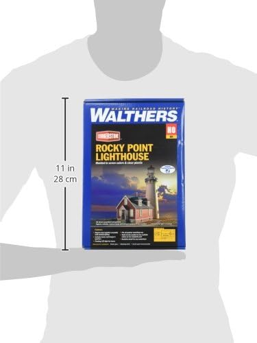 Walthers Cornerstone 933-3663 HO Scale Model Lighthouse Zubehör-Rocky Point Leuchtturm, Schwarz, 72