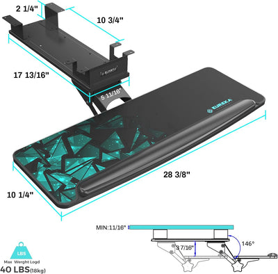 EUREKA ERGONOMIC Tastaturauszug Verstellbar Tastaturhalterung Schwenkbar Tastaturschublade mit Mausp