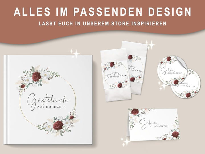 50 Gästekarten Hochzeit - Gästekarten Hochzeit zum ausfüllen - Gästebuchkarten für Hochzeit - Gästeb