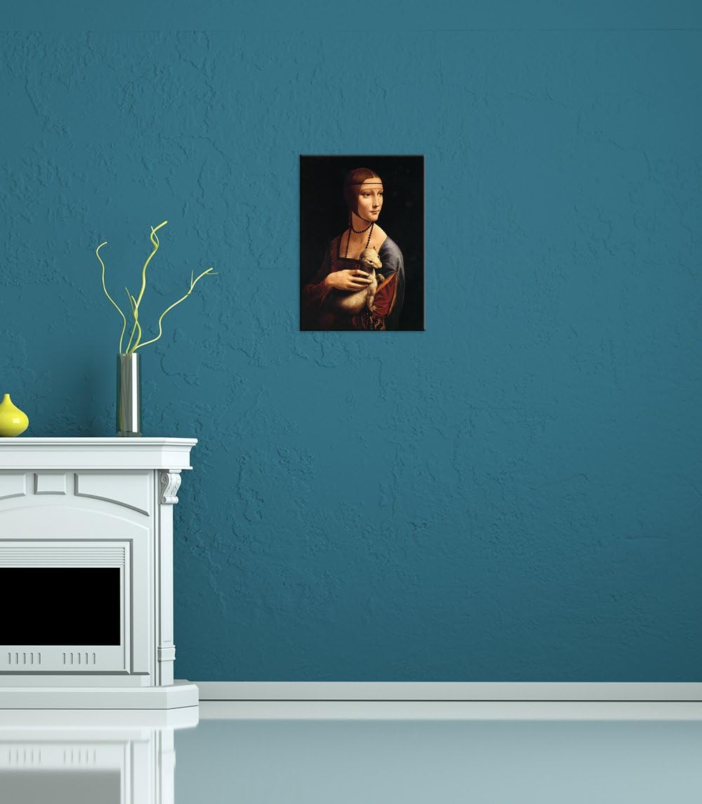 Bilderdepot24 Bild auf Leinwand | Leonardo da Vinci Die Dame mit dem Hermelin in 50x70 cm als Wandbi