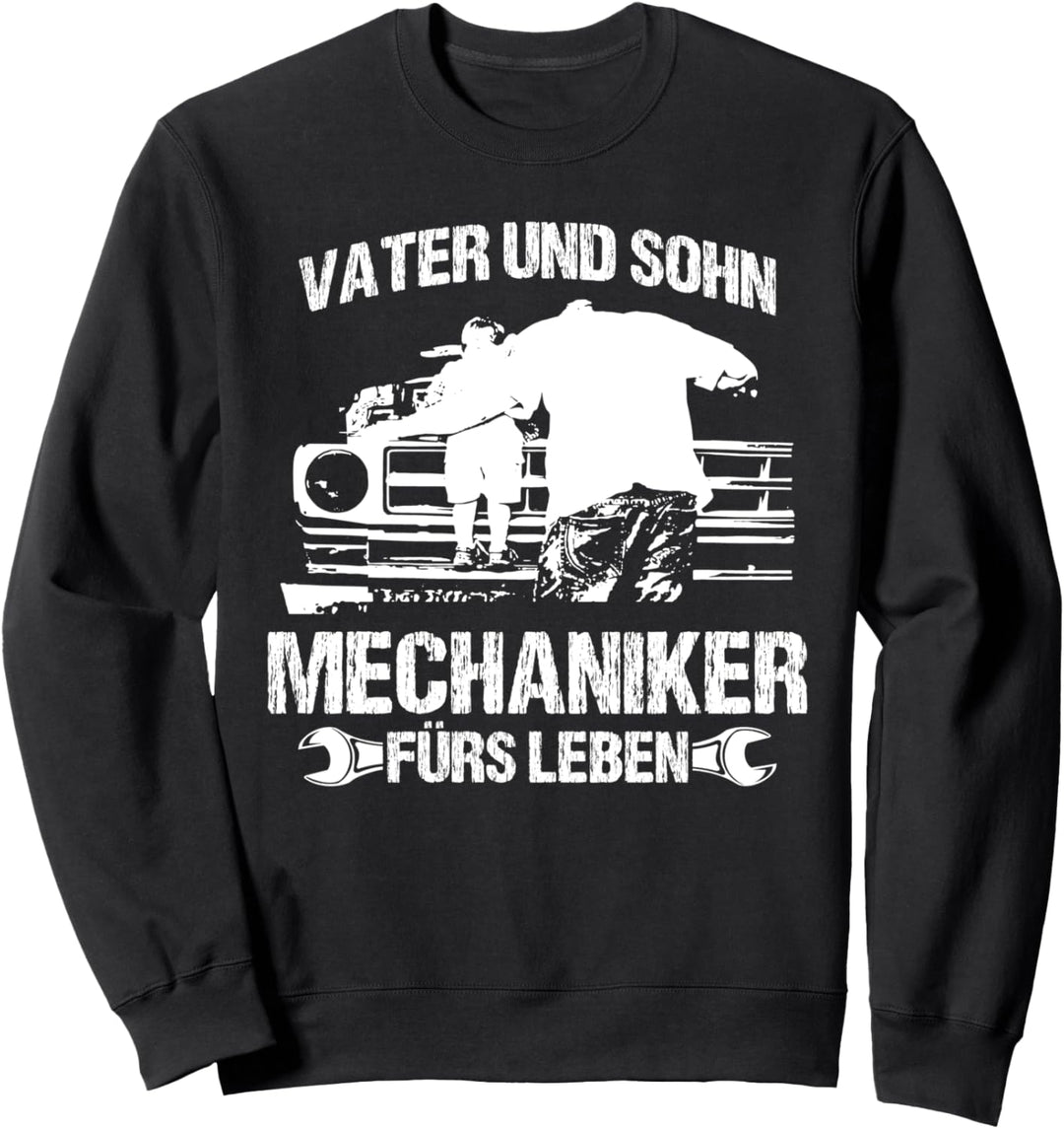 Vater und Sohn - Lustiges Vater Papa Mechaniker Sweatshirt