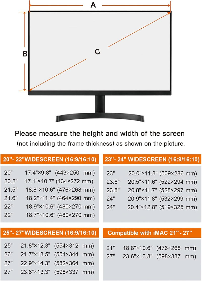 MOSISO 20-22 Zoll Computer Blaulicht Blockierende Displayschutz Anti-UV Augenschutz Filterfolie für