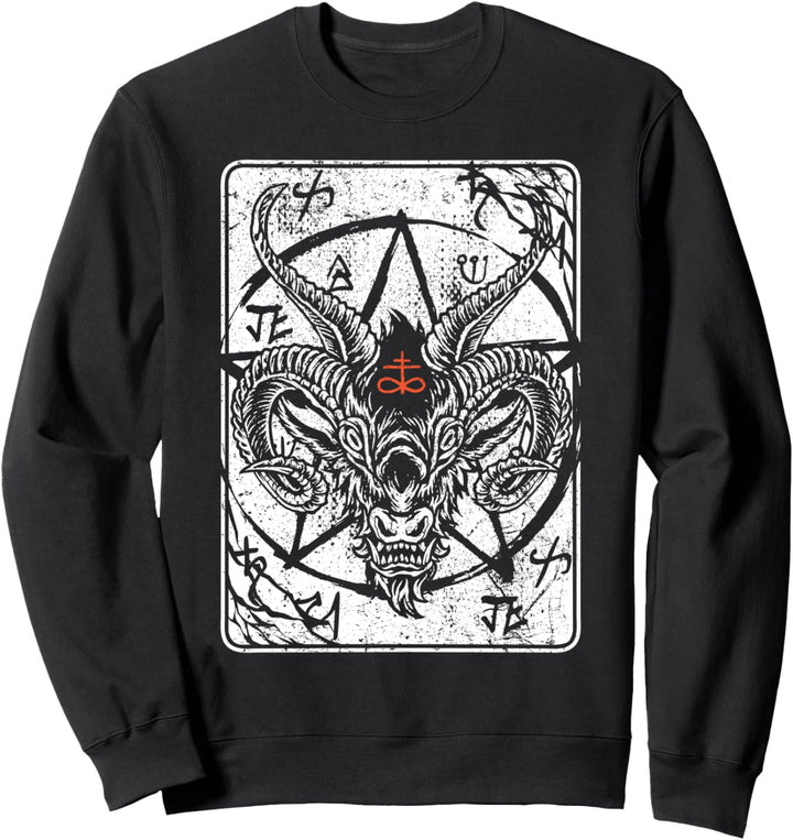 Baphomet Okkult Satan Antichrist Luzifer 666 Ziegen Teufel Sweatshirt
