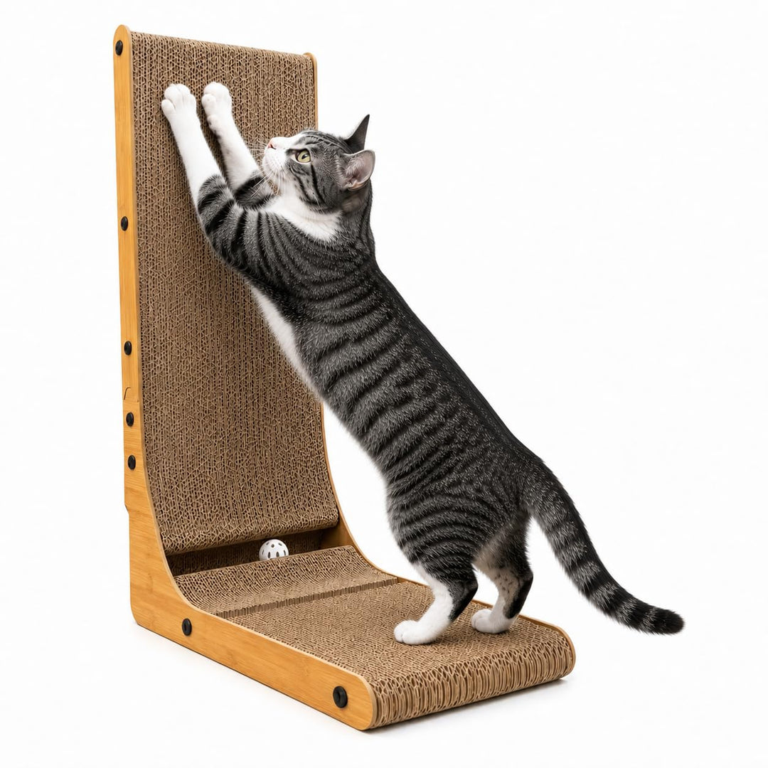 Kratzbrett Katzen, Kratzpappe für Katzen L-förmige 70cm Katzenkratzbretter | Katzen Kratzbrett mit C
