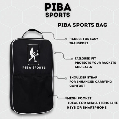 PiBa Sports Pickleball Schläger Set inkl. Tasche 2X Paddel 2X Indoor Bälle 2X Outdoor Bälle und Prak