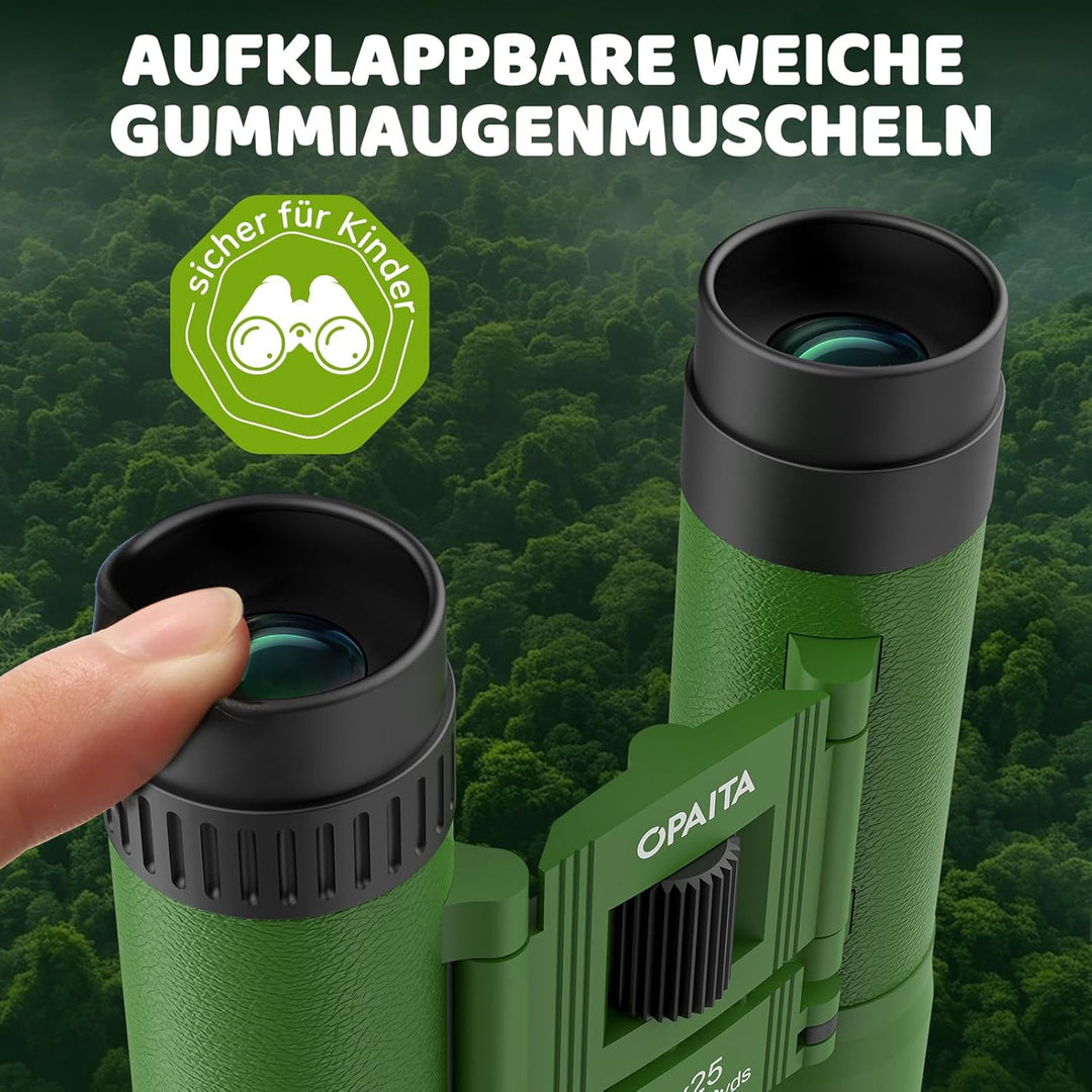 12X25 Fernglas für Kinder - Opaita Klein Ferngläser für Jungen Mädchen Vogelbeobachtung - Jagd Wande