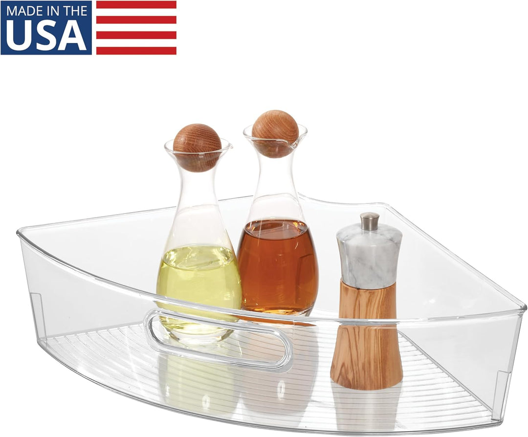 iDesign 62630EU Lazy Susan Schrank-Behälter 1/4, Durchsichtig, Farblos, Farblos