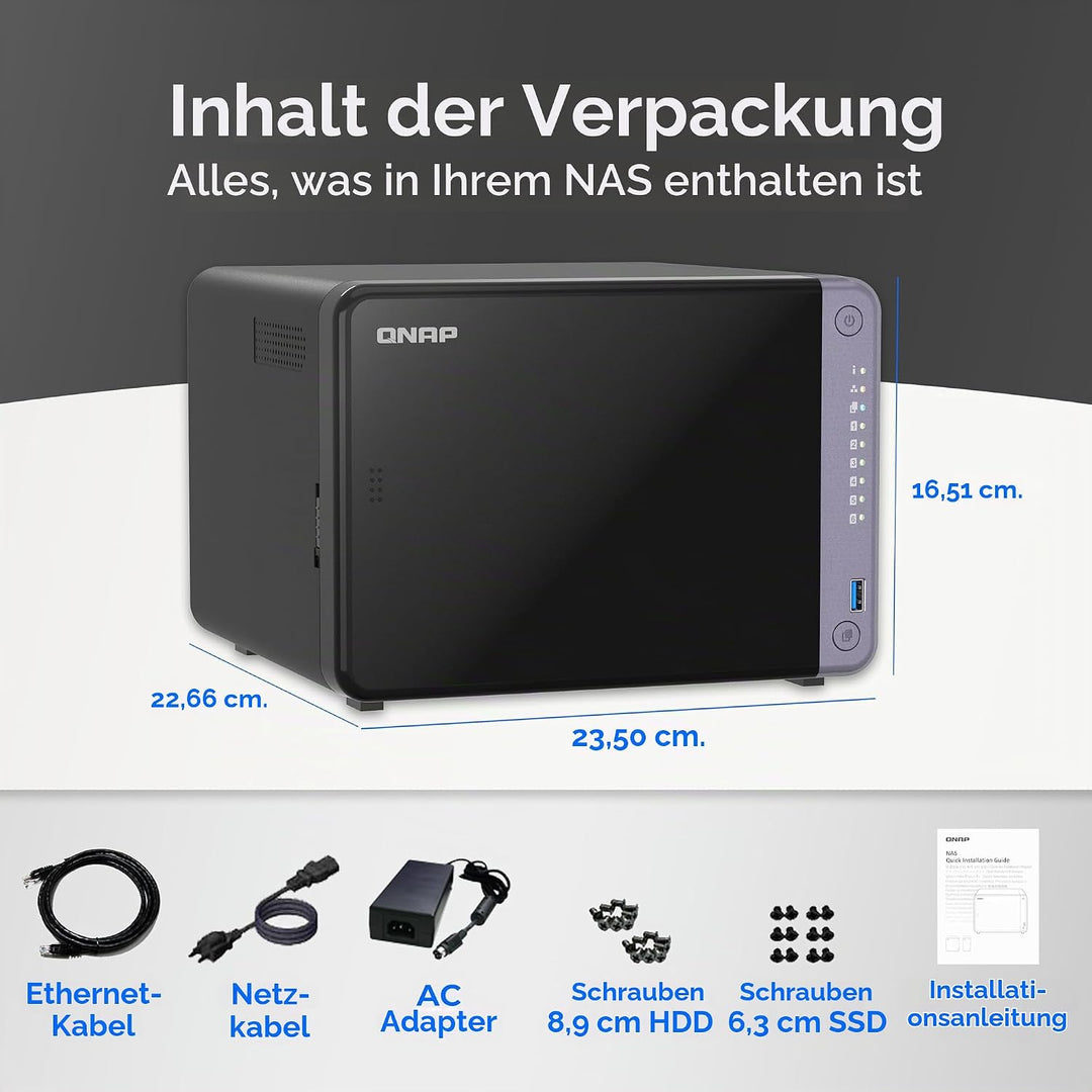 QNAP NAS TS-632X-4G (6 Bay) 6 Einschübe, 6 Einschübe