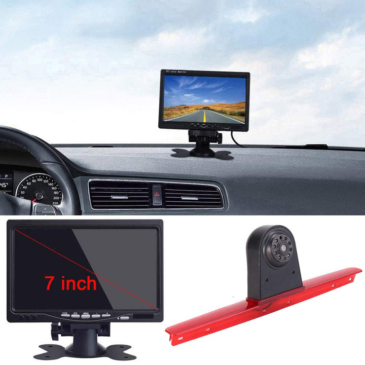 Wasserdicht Einparkkamera Einparkhilfe Farbkamera Bremsleuchte Kamera Bremslicht Rückfahrkamera+7" T