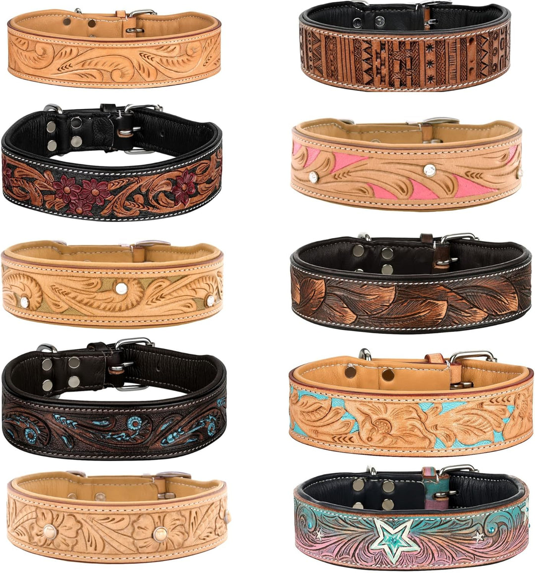 MICHUR GoldenEye Hundehalsband Leder, Lederhalsband Hund, Halsband, Leder, BEIGE, Caramel, Braun, Go