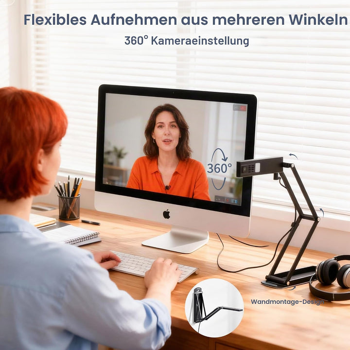 16MP USB Dokumentenkamera Visualizer: A3 Format 3-Stufen-LED OCR Autofokus Faltbar 4K Dokumenten Web