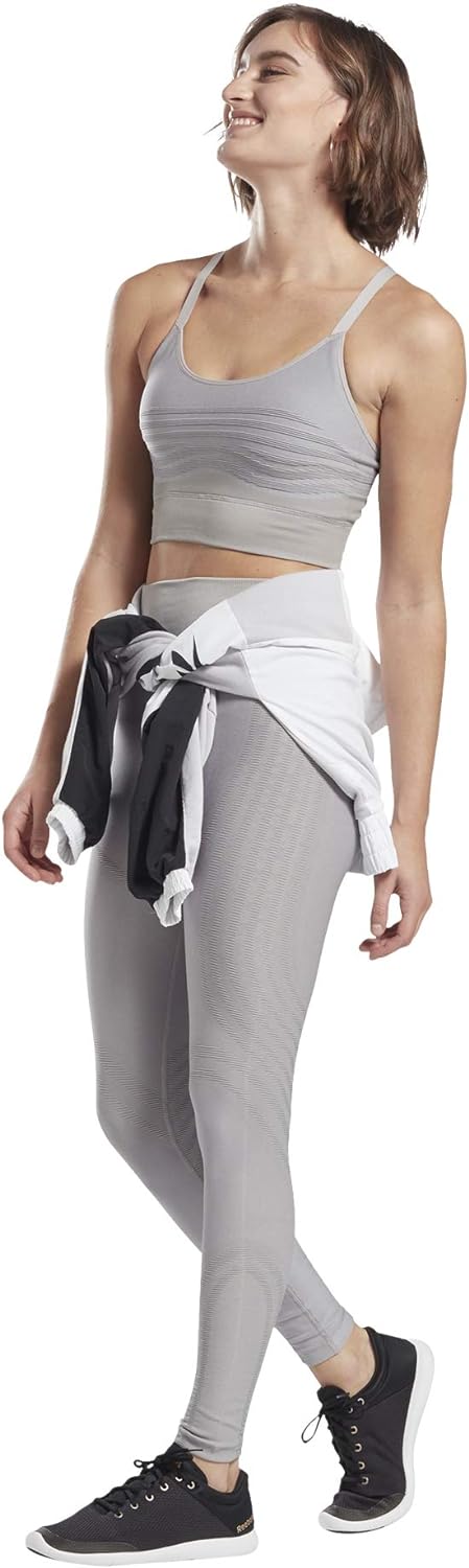 Reebok Damen Sr Strappy Seamless Bra Sport-BH XL Grau, XL Grau