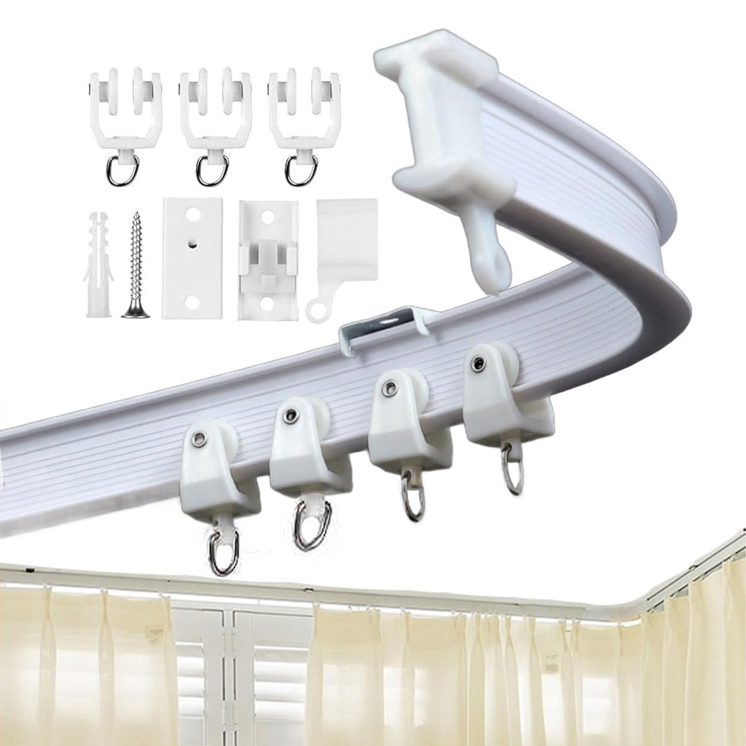 Biegbare Vorhangstange aus Kunststoff, Metall-Legierung, flexibel, für Fenster-Vorhänge, Deckenmonta
