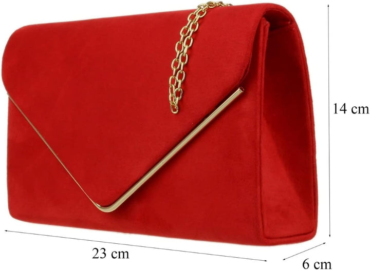 Girly Handbags Clutch mit Wildlederrahmen Blaugrün, Blaugrün