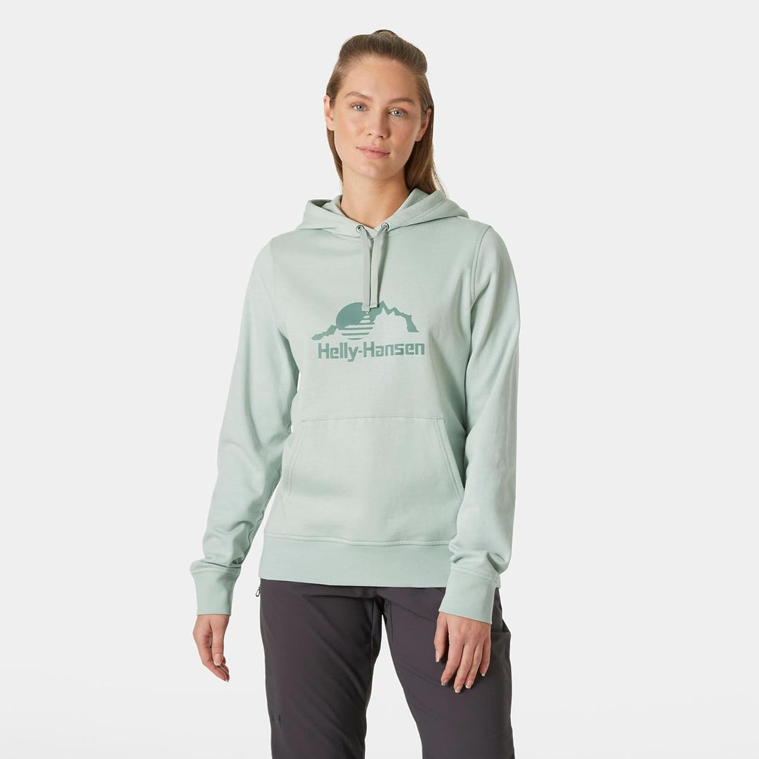 Helly Hansen Damen W Nord Graphic Pullover Hoodie Kapuzen-Sweatshirt XS 462 Green Mist, XS 462 Green