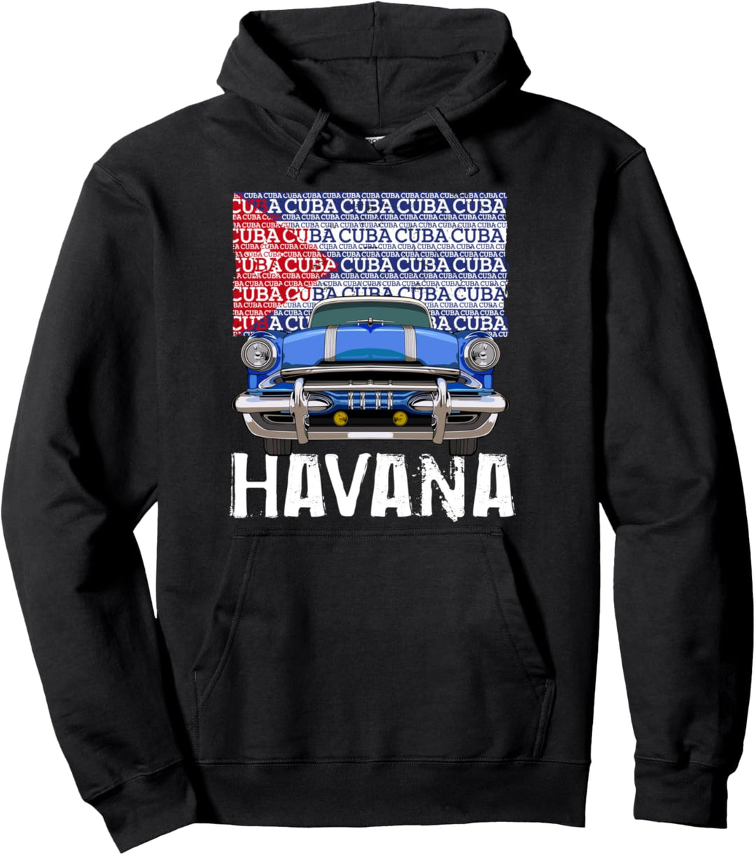 Salsa Havanna Habana Cuba Kuba Cubana Vintage Oldschool Auto Pullover Hoodie