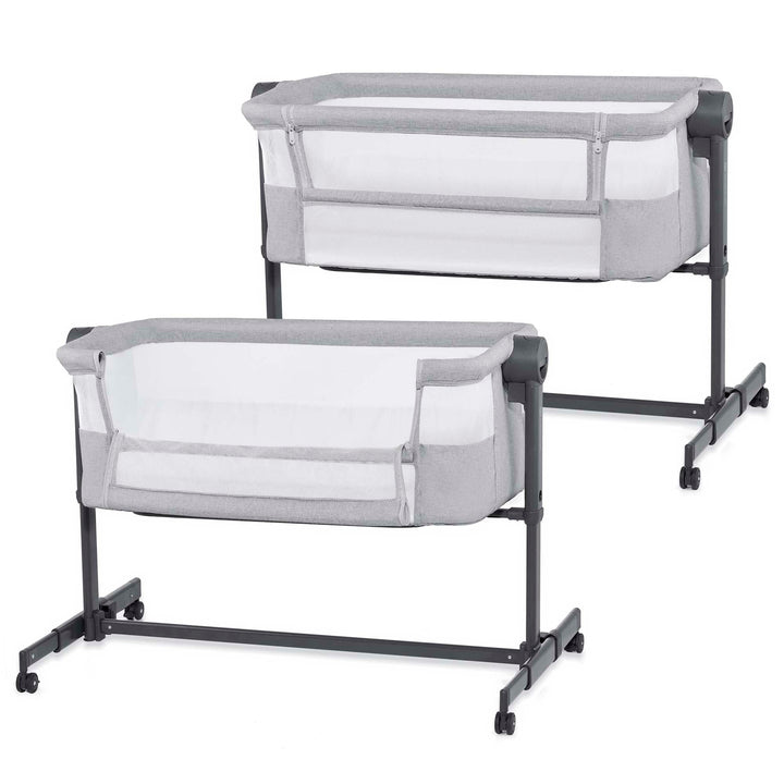 Kinderkraft NESTEE UP 2 Beistellbett 2 in 1, Kinderreisebett mit Matratze Laken, 5-stufige Matratzen