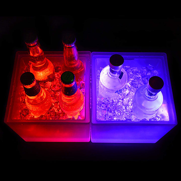 MINRS LED EisküBel, Ice Bucket 3.5L mit Farbwechsel Wein- & Sektkühler Eiswürfeleimer Sektkühler Fla