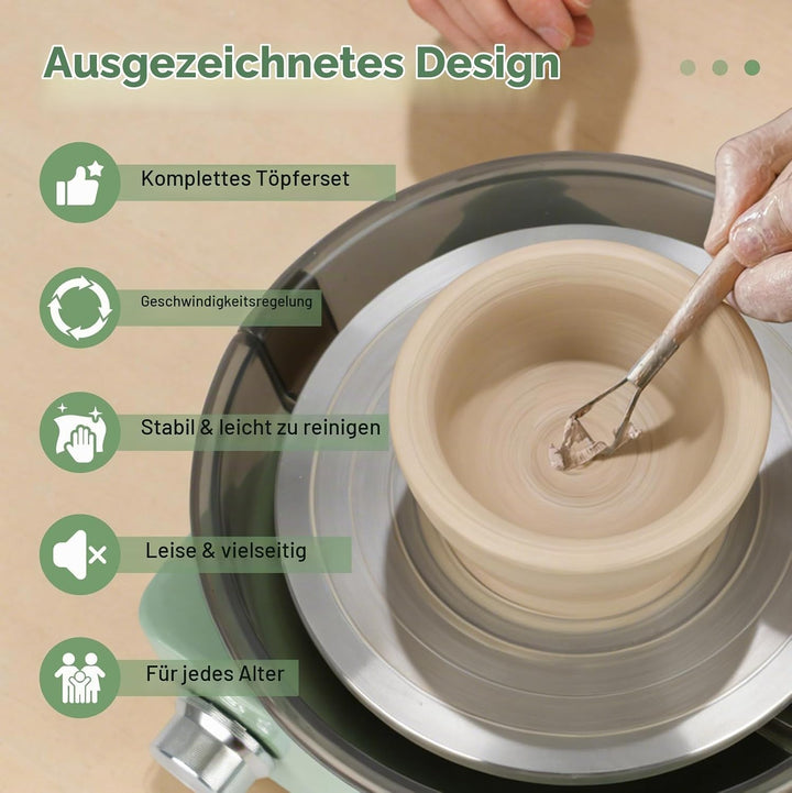 Elektrische Töpferscheibe, Professioneller Elektro für Erwachsene &amp; Kinder, Drehtisch zum Töpfern zu