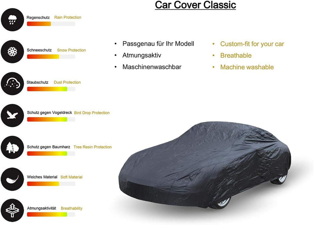 Autoabdeckung Car Cover passt für Audi A4 B6 B7 B8 Limousine & Cabrio