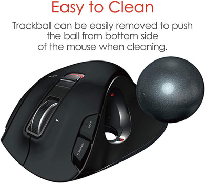 ELECOM M-XT3URBK Mouse Wired Trackball Grip 6 Button, Black Thumb-operated Wickel