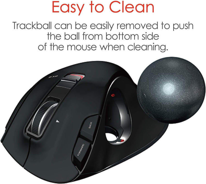 ELECOM M-XT3URBK Mouse Wired Trackball Grip 6 Button, Black Thumb-operated Wickel