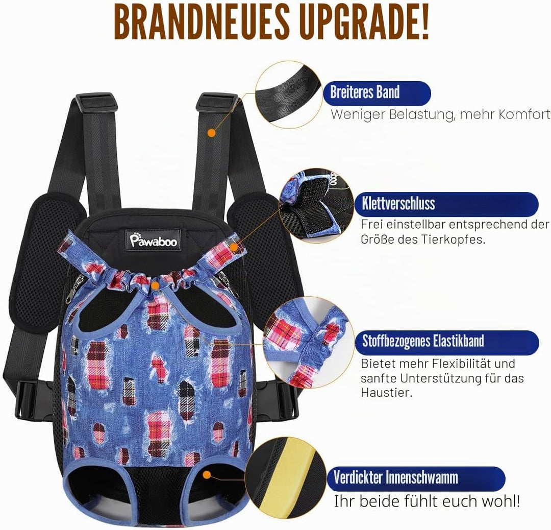 Pawaboo Haustier Rucksack Hund Tragetasche, Verstellbar Beinen heraus Rucksäcke Haustier Tragbar Rei