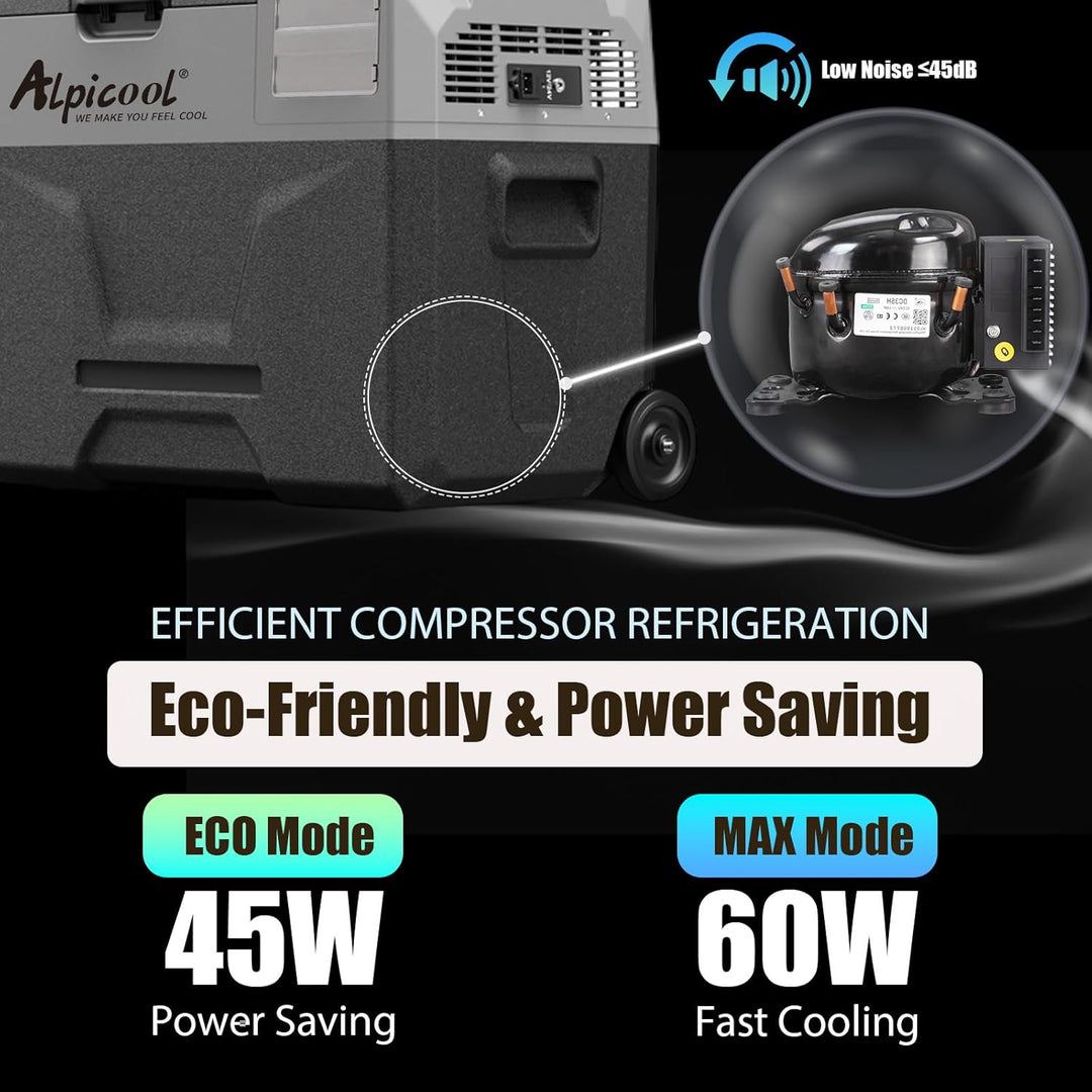 Alpicool ECX40 40L Auto Kühlbox, 12v Kompressor Kühlschrank, Batterie nicht enthalten 40L(Batteriebe