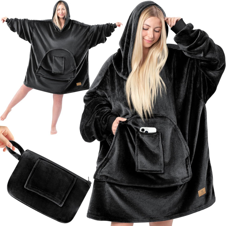 KESSER® Hoodie Decke Kuscheldecke mit Ärmeln Deckenpullover Vielseitig Tragbare Decke zum Anziehen f