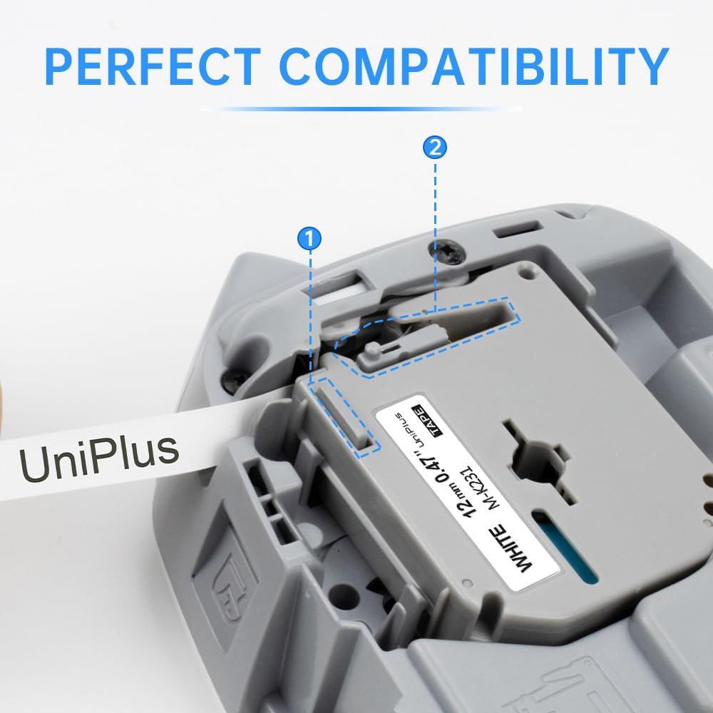 UniPlus 5x Kompatibel Schriftband Ersatz für Brother M-K231 MK231 12mm Nicht Laminiert Bänder für Br