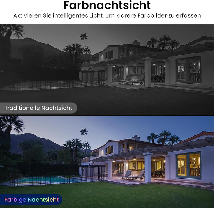 2K Überwachungskamera Aussen/Innen - Kamera Überwachung Aussen, WLAN Camera Indoor/Outdoor, Hundekam