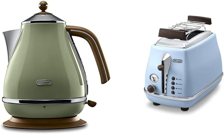 De'Longhi Frühstücksset Icona Vintage - Wasserkocher KBOV2001.GR und Toaster CTOV2103.GR,