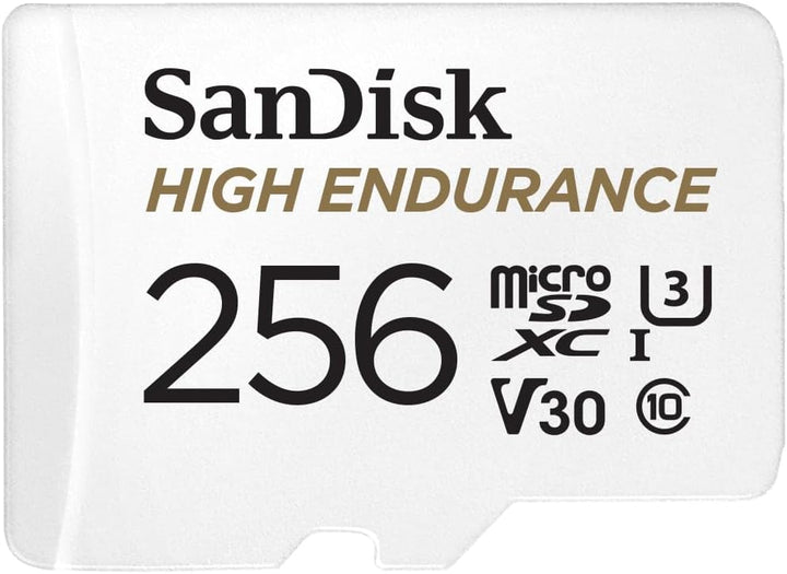SanDisk High Endurance microSDXC Speicherkarte 256 GB + Adapter (Für Dash-Cams und private Überwachu