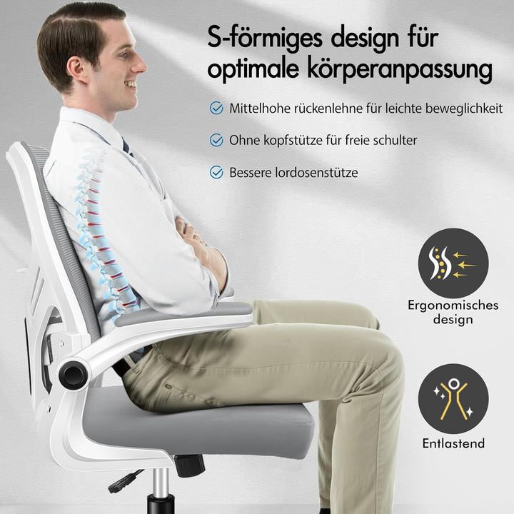 ALFORDSON Netzstoff Bürostuhl Mesh Chefsessel, Ergonomischer Schreibtischstuhl Neigeverstellung, Hoc