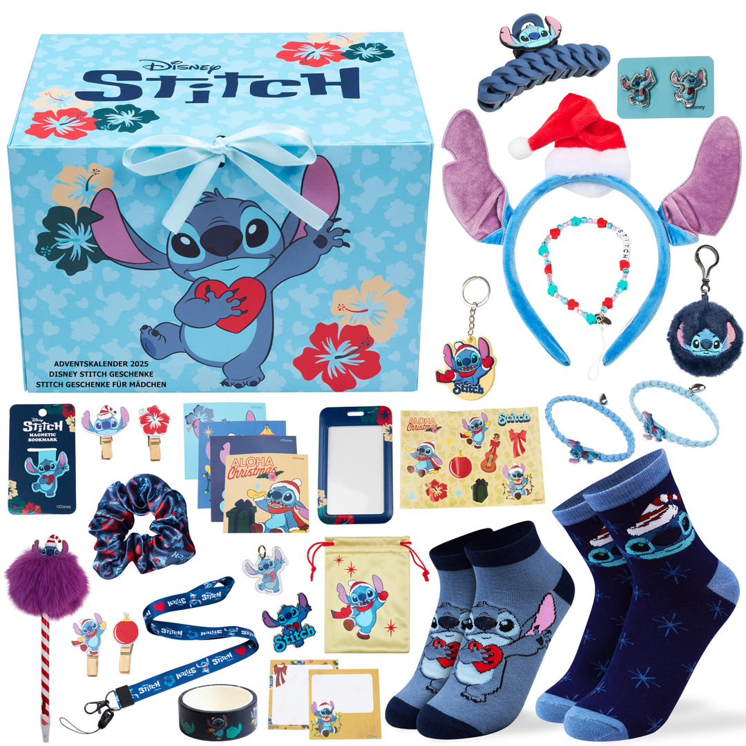 Get Trend Disney Stitch Adventskalender 2025 Kinder Weihnachtskalender mit 24 Türchen & Vielen Gesch